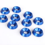 Upotettu alumiinialuslevy 6x18mm, sininen, 10-pakkaus