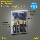 Aqiila Ladattava USB-C Litiumparisto AAA 1.5V 4 kpl pakkaus